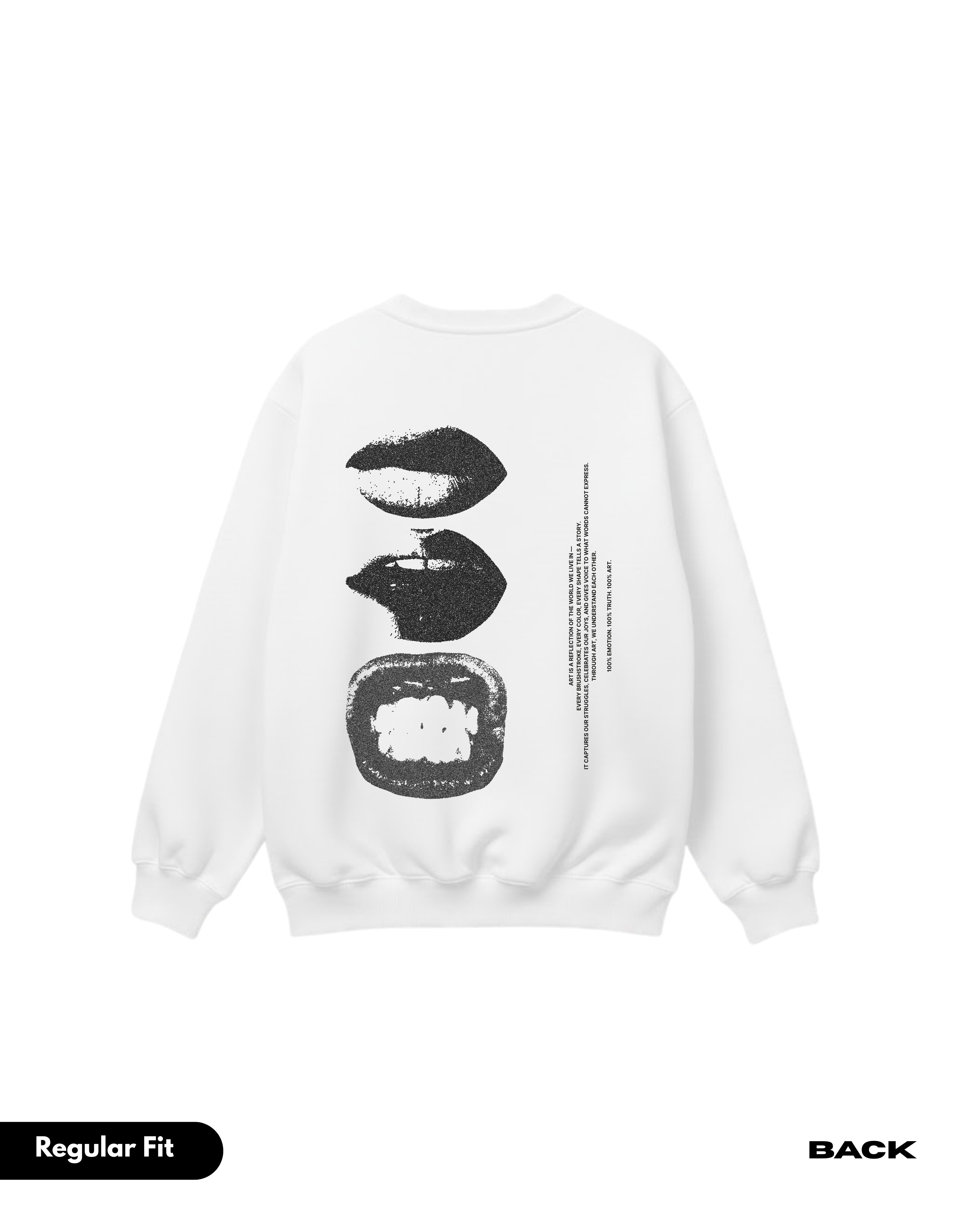 LS TRIPLE POUT WHITE SWEATSHIRT