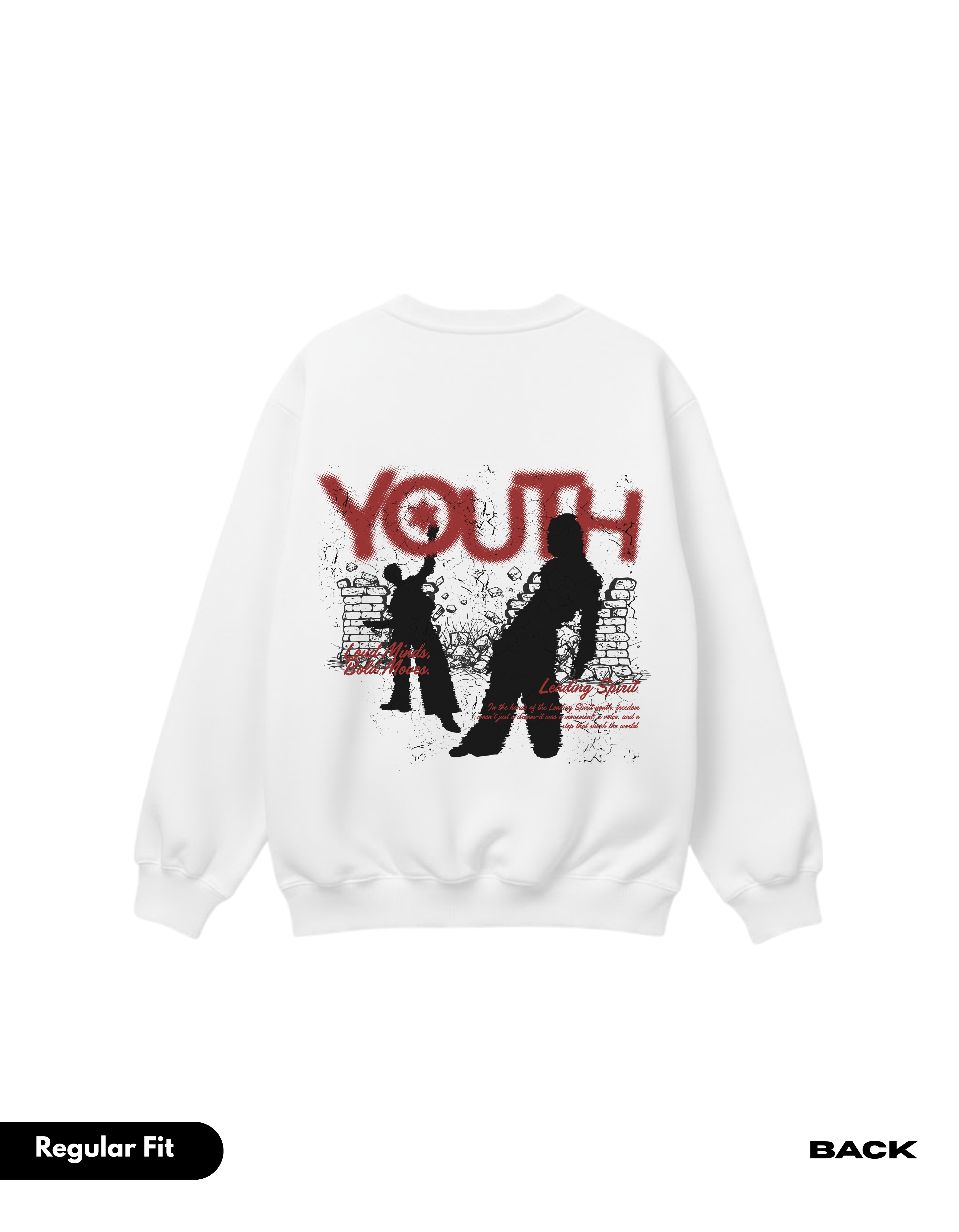 LS YOUTH WHITE SWEATSHIRT