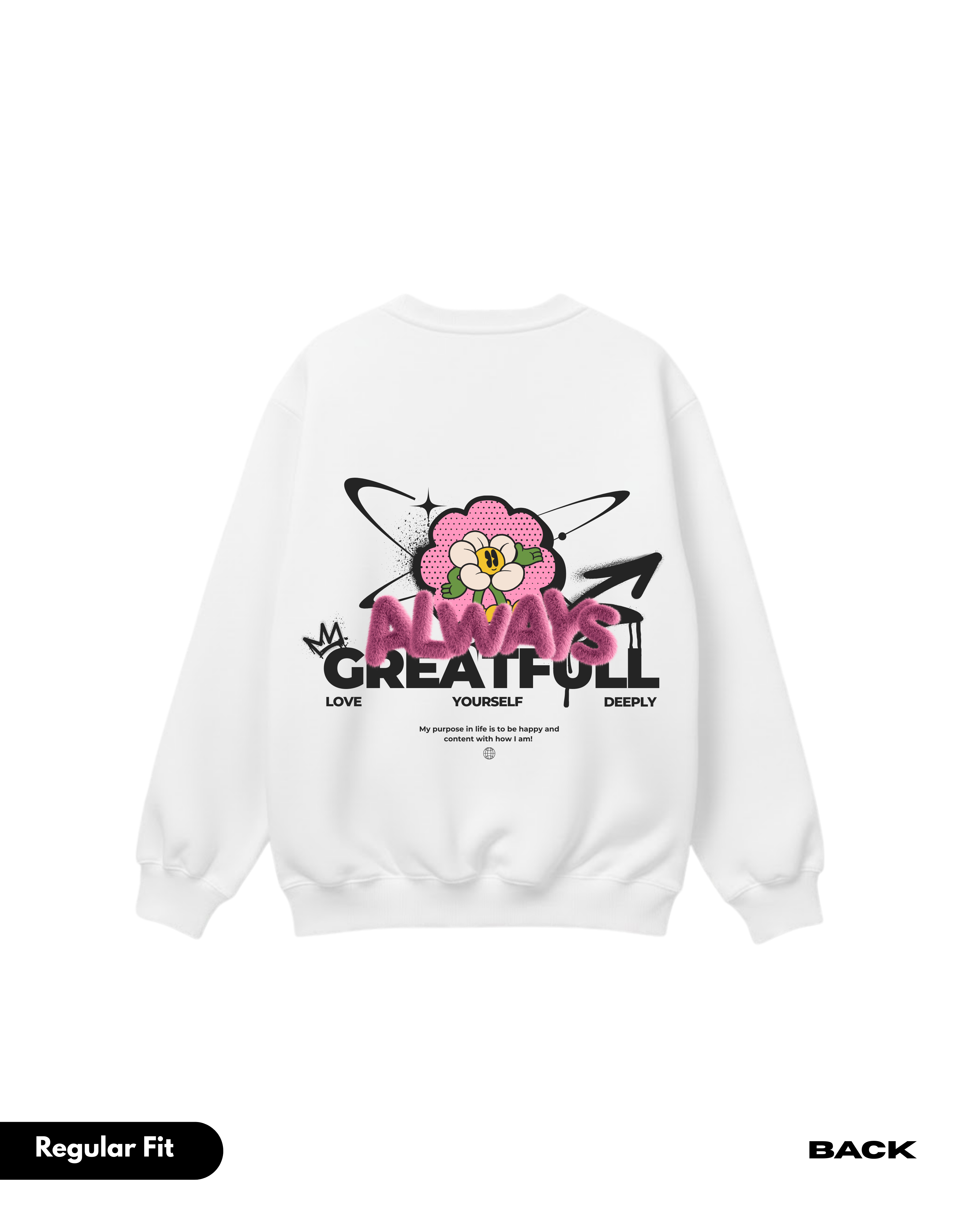 LS ALWAYS GRATEFUL WHITE SWEATSHIRT