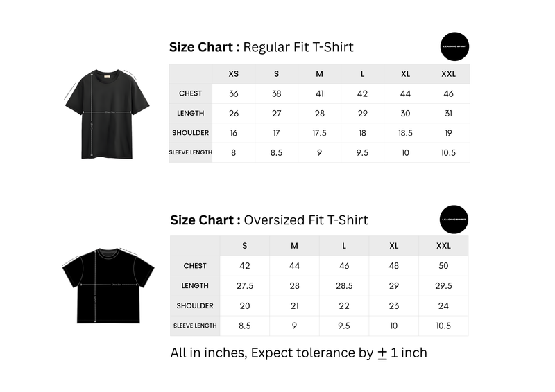 T-Shirt Size Chart
