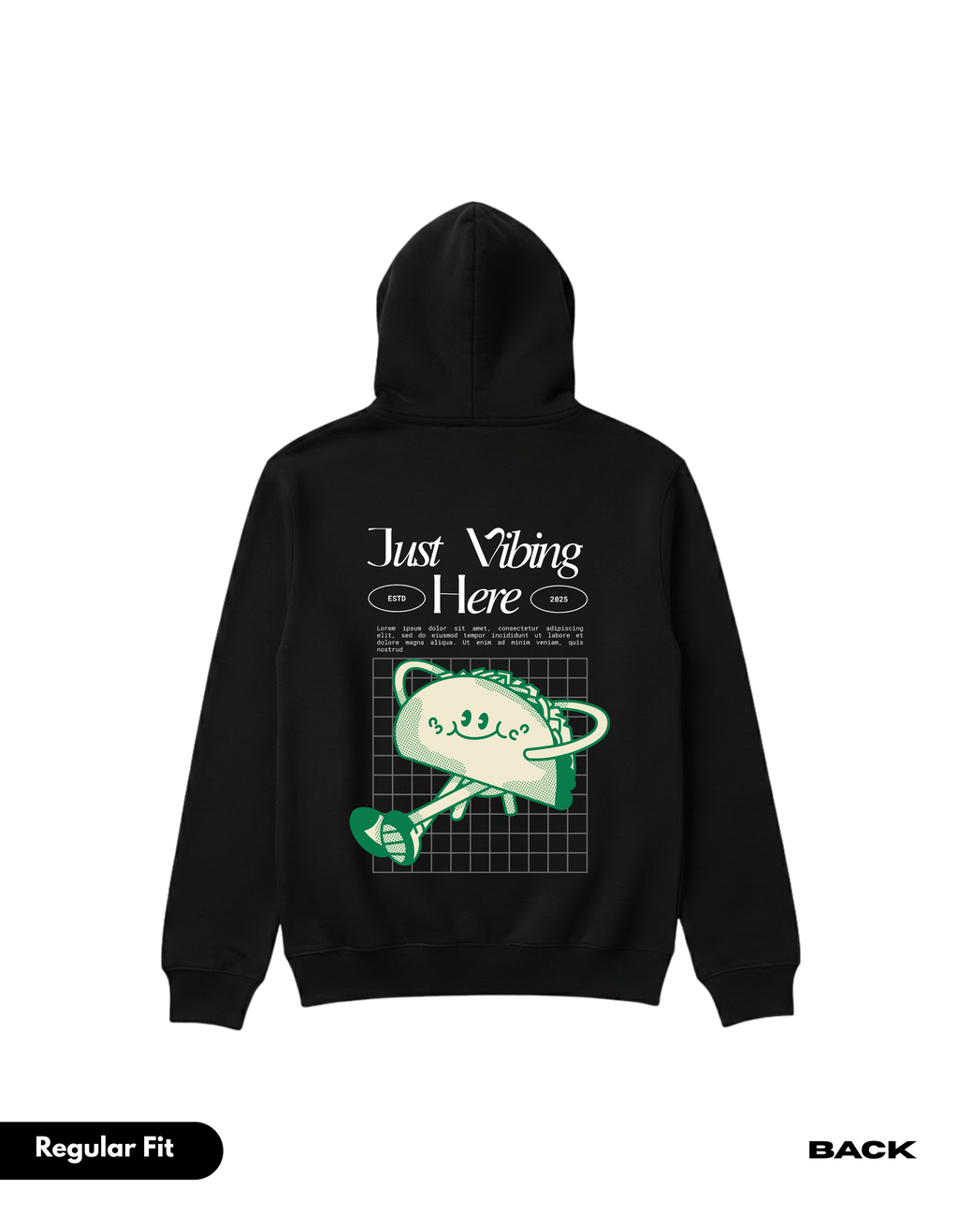 LS VIBING HERE BLACK HOODIE