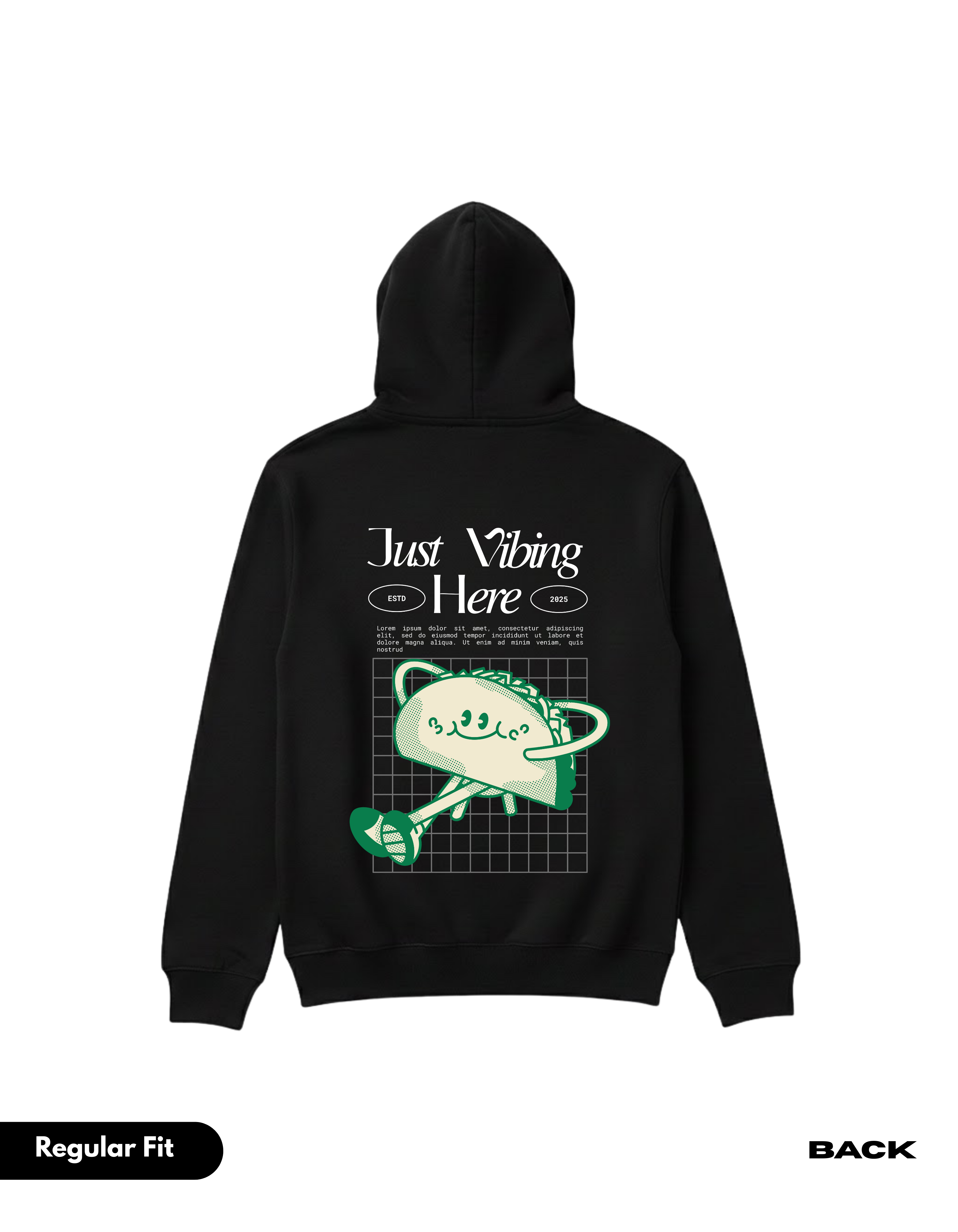 LS VIBING HERE BLACK HOODIE