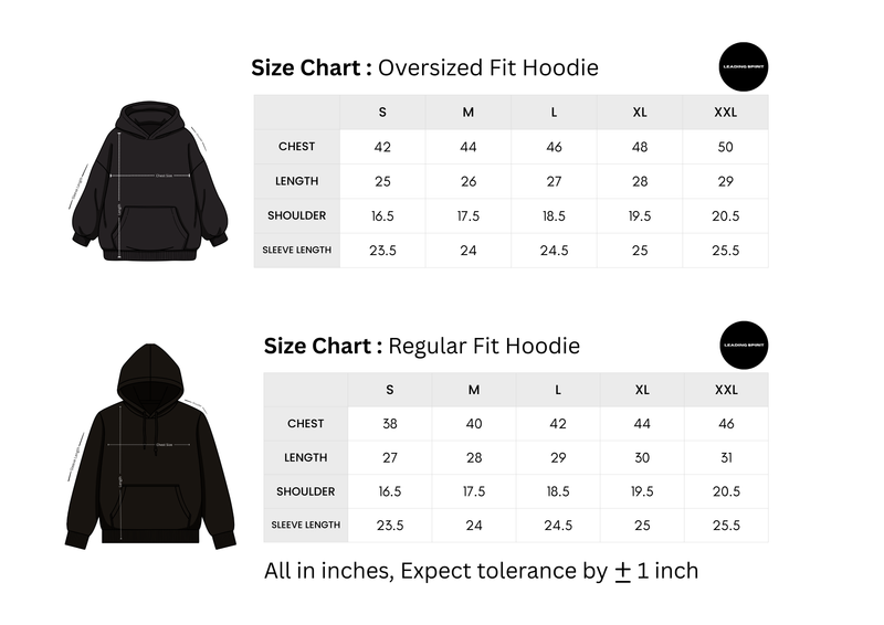 Hoodie Size Chart