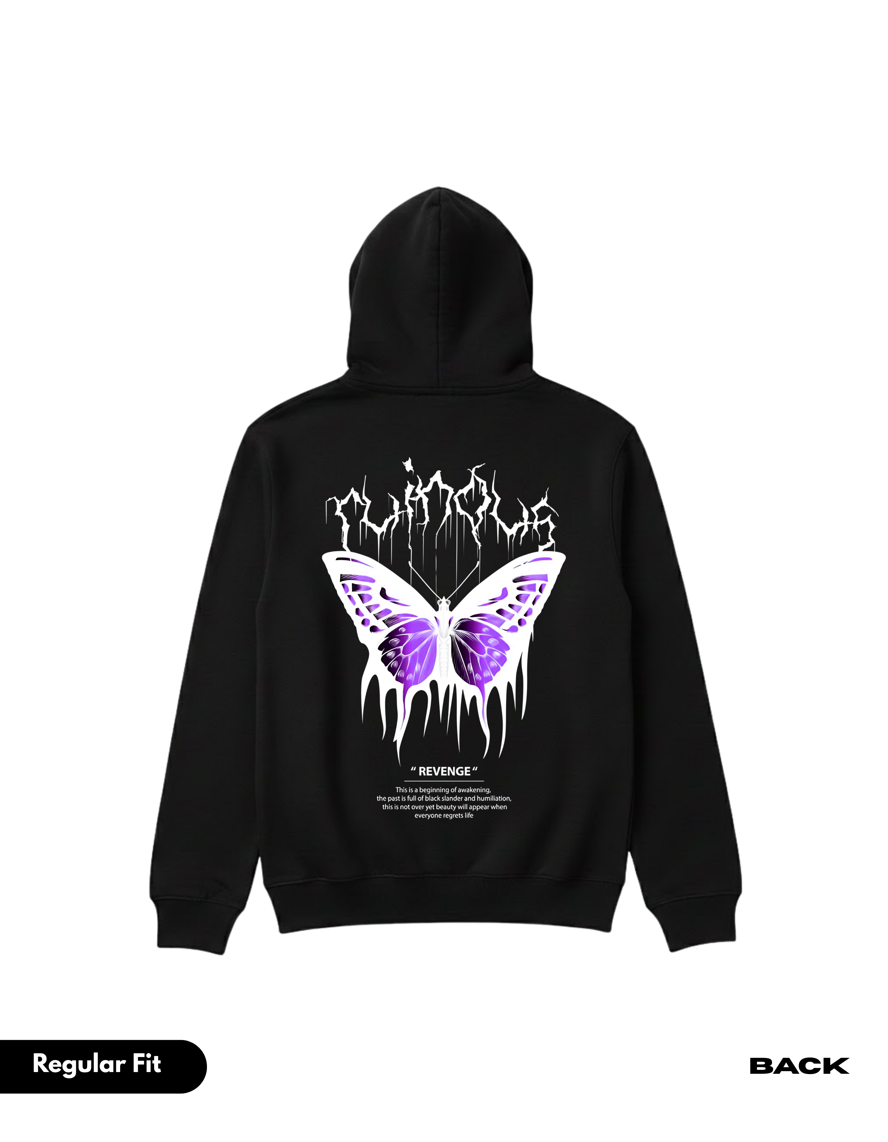 LS BUTTERFLY BLACK HOODIE
