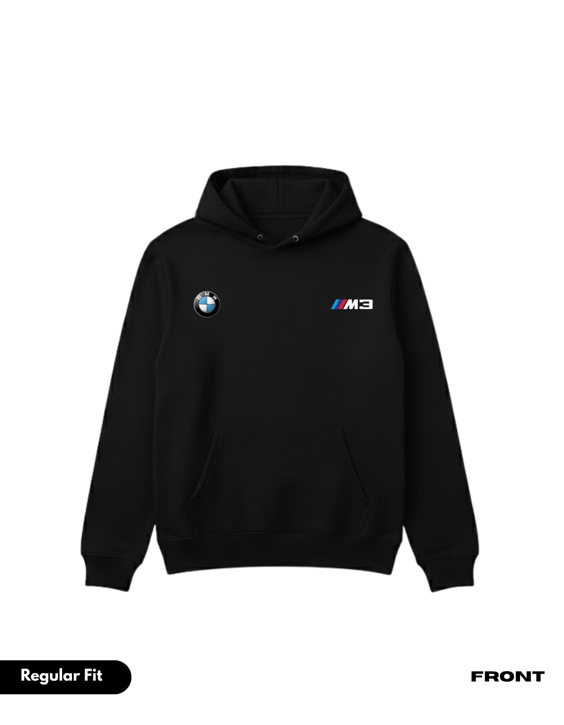 BMW Black Regular Fit Hoodie
