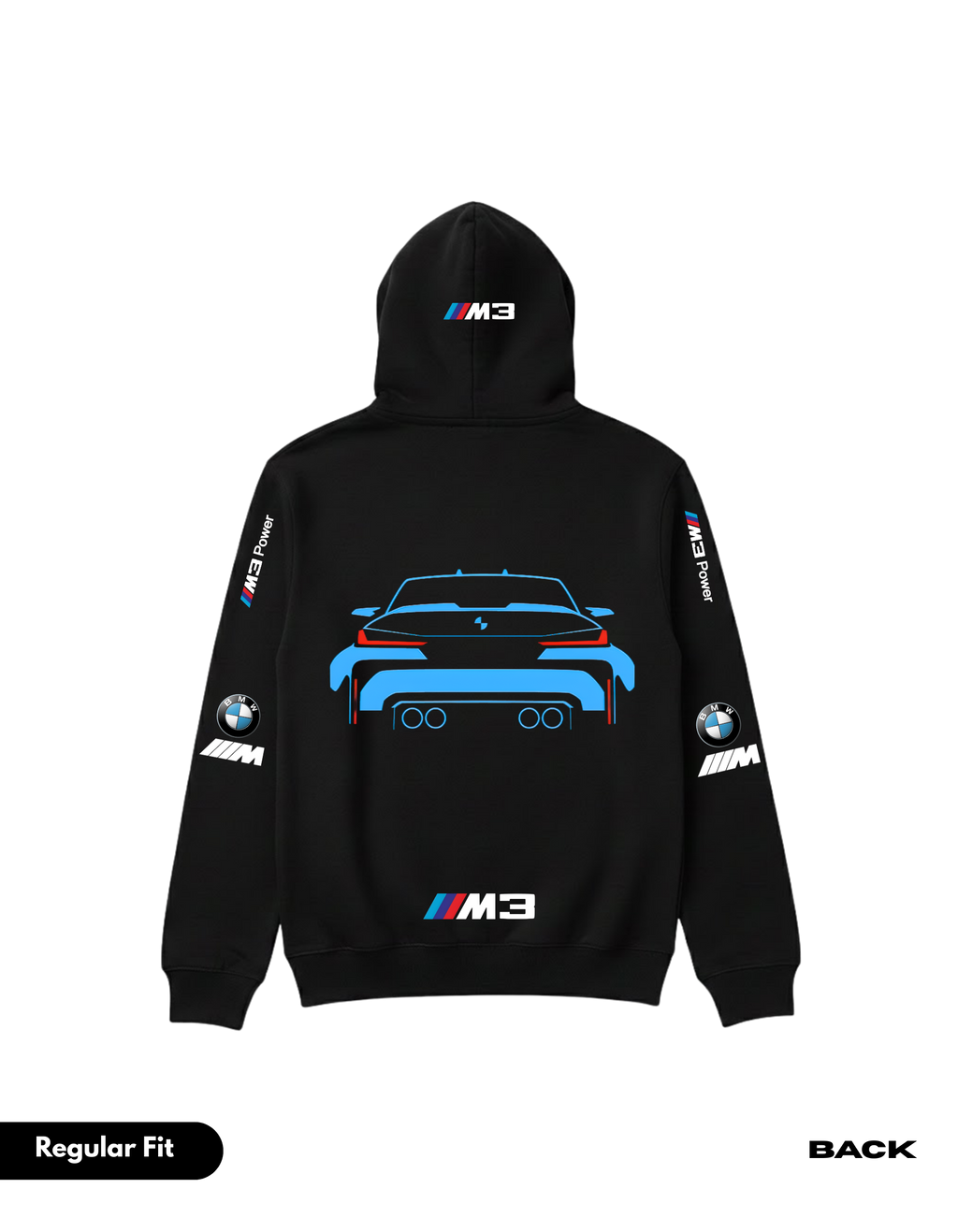 BMW Black Regular Fit Hoodie