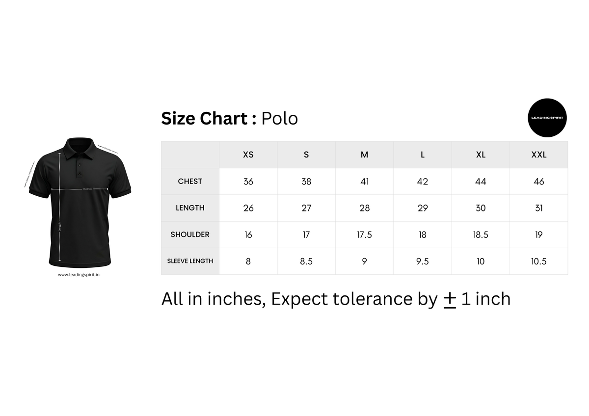 Polo size chart