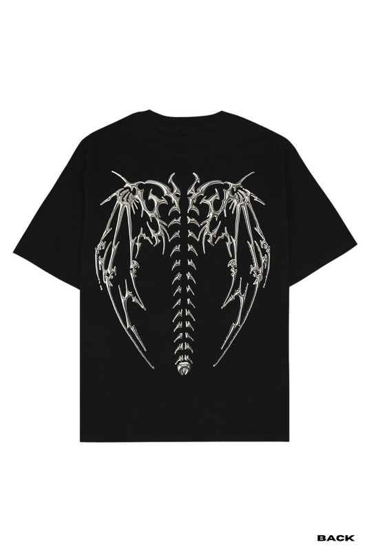 Chrome Wings Oversized Printed Unisex T-Shirt