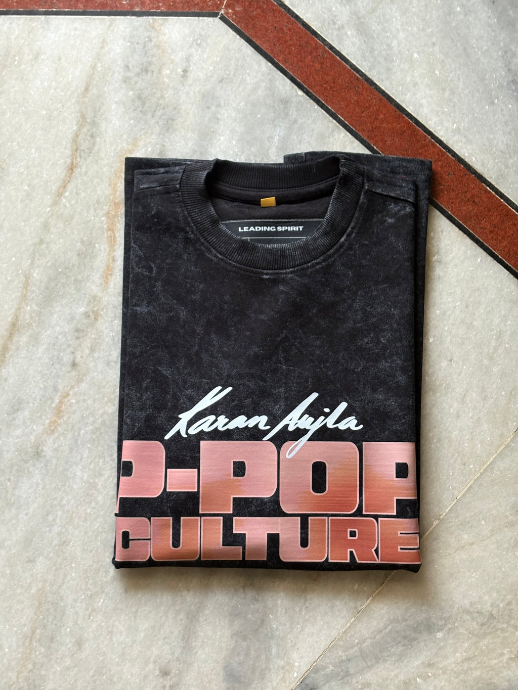 Karan Aujla | P-POP CULTURE Acid Wash Oversized T-Shirt